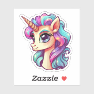 Sticker Illustration de licorne de dessin