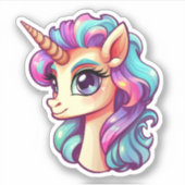Sticker Illustration de licorne de dessin (Devant)