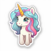 Sticker Illustration de licorne de dessin (Recto)