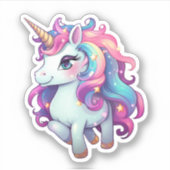 Sticker Illustration de licorne de dessin (Devant)