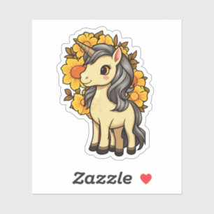 Sticker Illustration de licorne de dessin