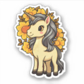 Sticker Illustration de licorne de dessin (Devant)