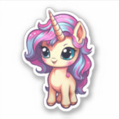 Sticker Illustration de licorne de dessin (Devant)