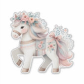 Sticker Illustration de l'Imaginaire Floral Pastel Horse (Devant)