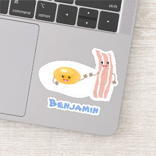 Sticker Illustration de l'oeuf de Cute kawaii et du bacon