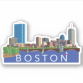 Sticker Illustration de l'ordinateur Back Bay Boston Skyli (Devant)