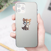 Sticker Illustration de loup de dessin (Téléphone)