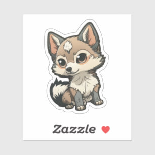 Sticker Illustration de loup de dessin