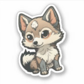 Sticker Illustration de loup de dessin (Devant)