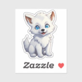 Sticker Illustration de loup de dessin (Feuille)