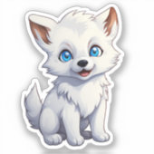 Sticker Illustration de loup de dessin (Recto)