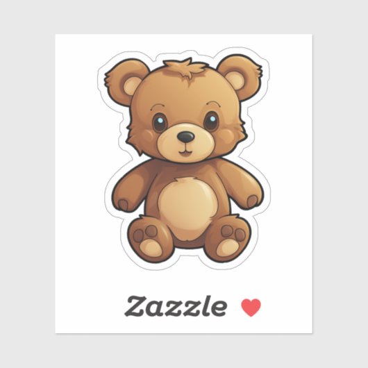 Sticker Illustration de l'ours de dessin (Feuille)