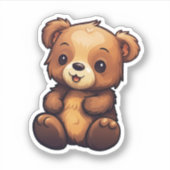 Sticker Illustration de l'ours de dessin (Devant)