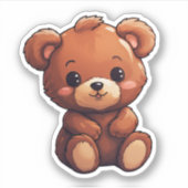 Sticker Illustration de l'ours de dessin (Devant)