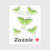 Sticker Illustration de Luna Moth (Feuille)