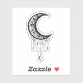 Sticker Illustration de lune ornementale (Feuille)