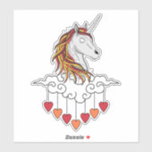 Sticker Illustration de l'Unicorne Majestic Art (Feuille)