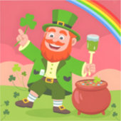Sticker Illustration de lutin de la Saint-Patrick  (Recto)