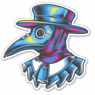 Sticker Illustration de médecin de la peste