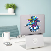 Sticker Illustration de médecin de la peste (Ordinateur portable sur le bureau)