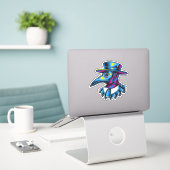 Sticker Illustration de médecin de la peste (Ordinateur portable sur le bureau)