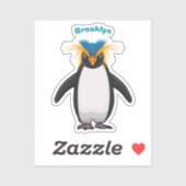 Sticker Illustration de mignon macaroni pingouin (Feuille)