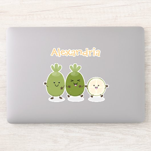 Sticker Illustration de mignonne guava feijoa (Ordinateur)