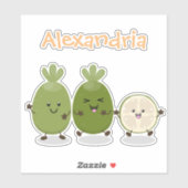 Sticker Illustration de mignonne guava feijoa (Feuille)