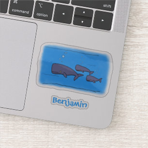 Sticker Illustration de mignonne migratrice de baleines à
