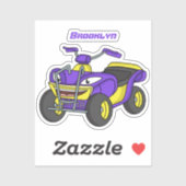 Sticker Illustration de moto Purple Quad (Feuille)