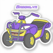 Sticker Illustration de moto Purple Quad (Recto)