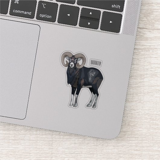 Sticker Illustration de mouflon, mouton (Détail)