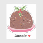 Sticker Illustration de Noël Pudding Holiday Food (Feuille)