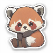 Sticker Illustration de panda rouge caricature (Recto)