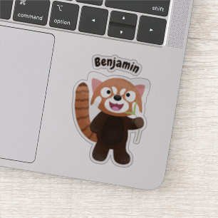 Sticker Illustration de panda rouge mignon