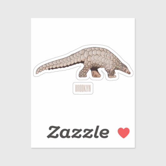 Sticker Illustration de Pangolin (Feuille)