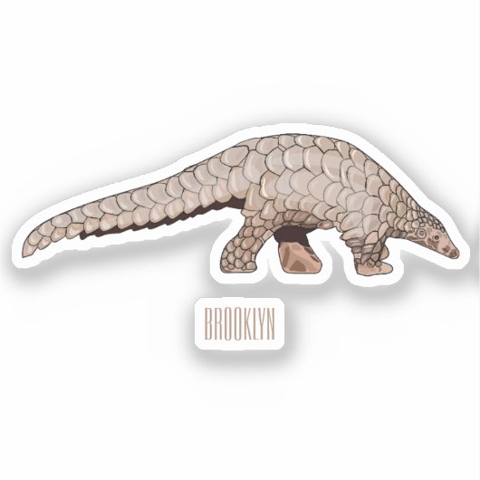 Sticker Illustration de Pangolin (Recto)