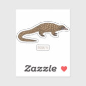 Sticker Illustration de pangolin à queue longue (Feuille)