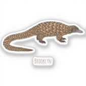 Sticker Illustration de pangolin à queue longue (Recto)
