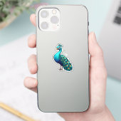 Sticker Illustration de paon de dessin (Téléphone)