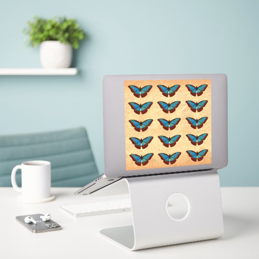 Sticker Illustration de papillon vintage (Ordinateur portable sur le bureau)