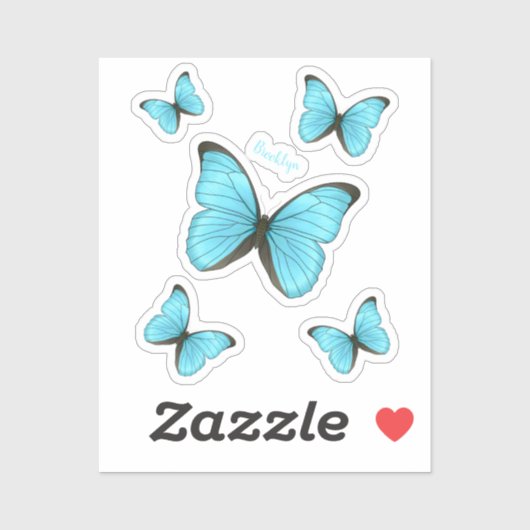 Sticker Illustration de papillons Morpho (Feuille)