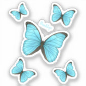 Sticker Illustration de papillons Morpho (Recto)