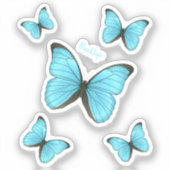 Sticker illustration de papillons Morpho de dessin animé (Recto)