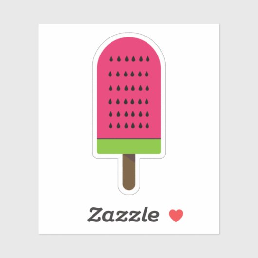 Sticker Illustration de pastèque Popsicle (Feuille)