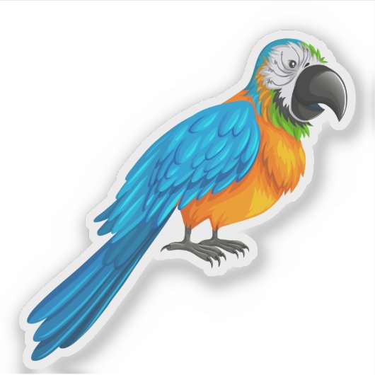 Sticker Illustration de perroquet mignon (Devant)