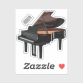 Sticker Illustration de piano (Feuille)