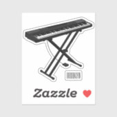Sticker Illustration de piano clavier (Feuille)