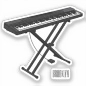 Sticker Illustration de piano clavier (Recto)
