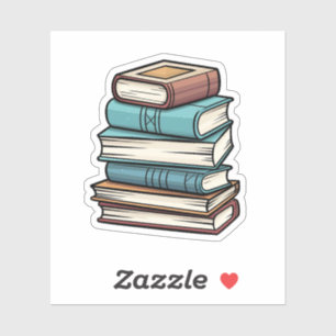 Sticker Illustration de pile de livres